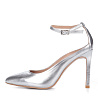 Серебряные открытые туфли из кожи CorsoComo