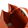 Оранжевая сумка тоут из экокожи с тиснением под рептилию