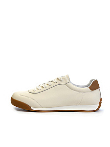 Бежевые кроссовки из кожи