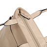Бежевая сумка шоппер из экокожи с дополнительным цветным ремнем