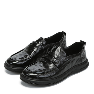 Черные лоферы из кожи