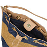 Бежево-синяя пляжная сумка-мешок из целлюлозы