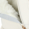 Белые ботинки из кожи на шнуровке на подкладке из натуральной шерсти на тракторной подошве