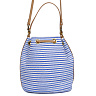 Синяя пляжная сумка из комбинированных материалов