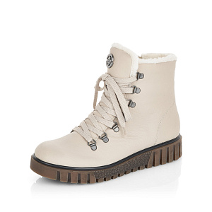 Бежевые ботинки из экокожи на шерсти