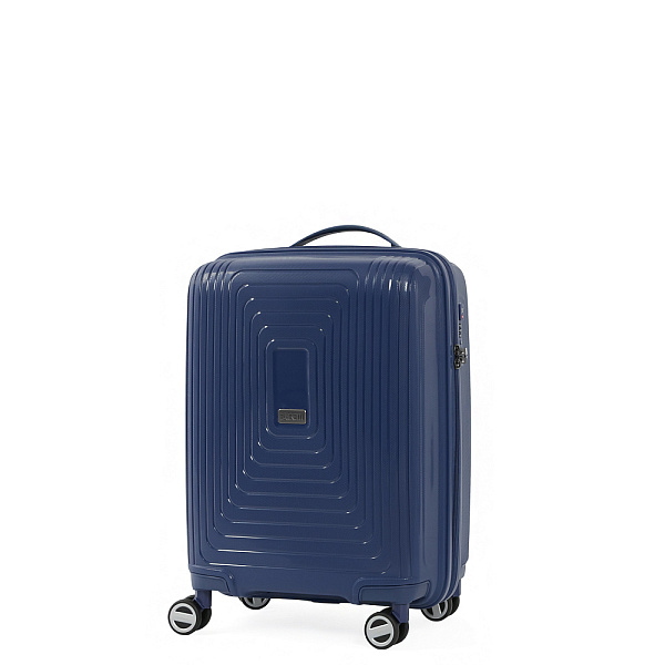 Синий компактный чемодан из полипропилена