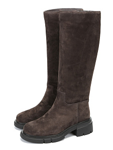 Коричневые зимние сапоги из велюра