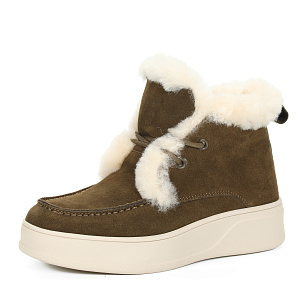 Зеленые зимние ботинки из велюра