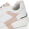 Бело-розовые кроссовки из кожи на подкладке из текстиля