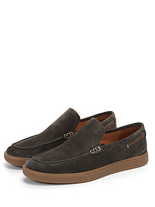 Хаки слипоны из велюра