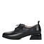 Черные закрытые туфли на шнурках из кожи без подкладки на квадратном каблуке трапеция