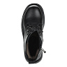 Черные ботинки на шнуровке из кожи на подкладке из натуральной шерсти на квадратном каблуке