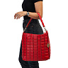 Красная сумка из плетеной экокожи с кошельком