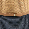 Шляпа женская пляжная синяя с тёмно-бежевым