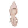 Розовые открытые туфли с ремешком вокруг щиколотки из кожи на подкладке из натуральной кожи на талированном каблуке