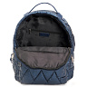 синий рюкзак из стеганой экокожи с карманом на молнии