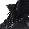 Черные ботинки из экокожи на подкладке из искусственной шерсти на тракторной подошве