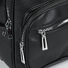 Черные рюкзак из экокожи с наружным карманом на молнии