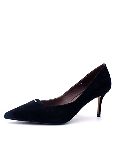 Черные туфли лодочки из велюра