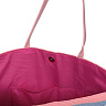 Розовая пляжная сумка из комбинированных материалов с принтом полоска